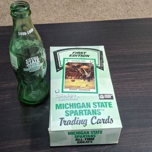MSU Spartan (2) pack cards/coke bottle